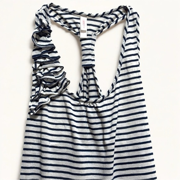 Striped Racerback Top with Ruffle Detail - Picture 2 of 10